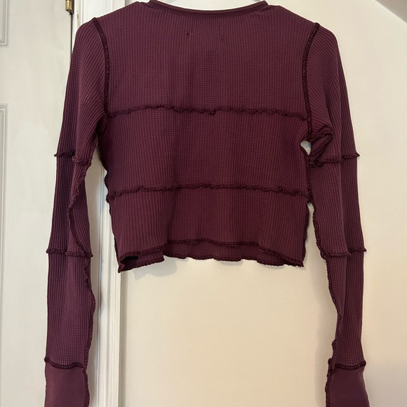 Urban Outfitters Purple Waffle Knit Cropped Long Sleeve - Picture 4 of 4
